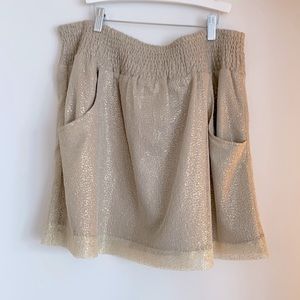 GAP Metallic Beige Mini Skirt